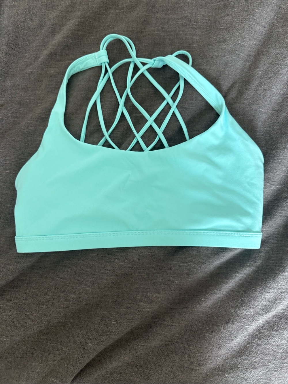 CRZ YOGA Aqua Strappy Lattice-Back Sports Bra